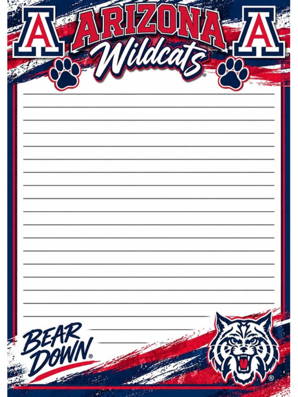 Handmade University of Arizona Lined Notepad